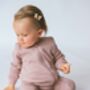 Goose Personalised Baby Zip Sleepsuit – Embroidered Baby Grow With Name – Bunny , Teddy Bear Or Goose, thumbnail 11 of 12