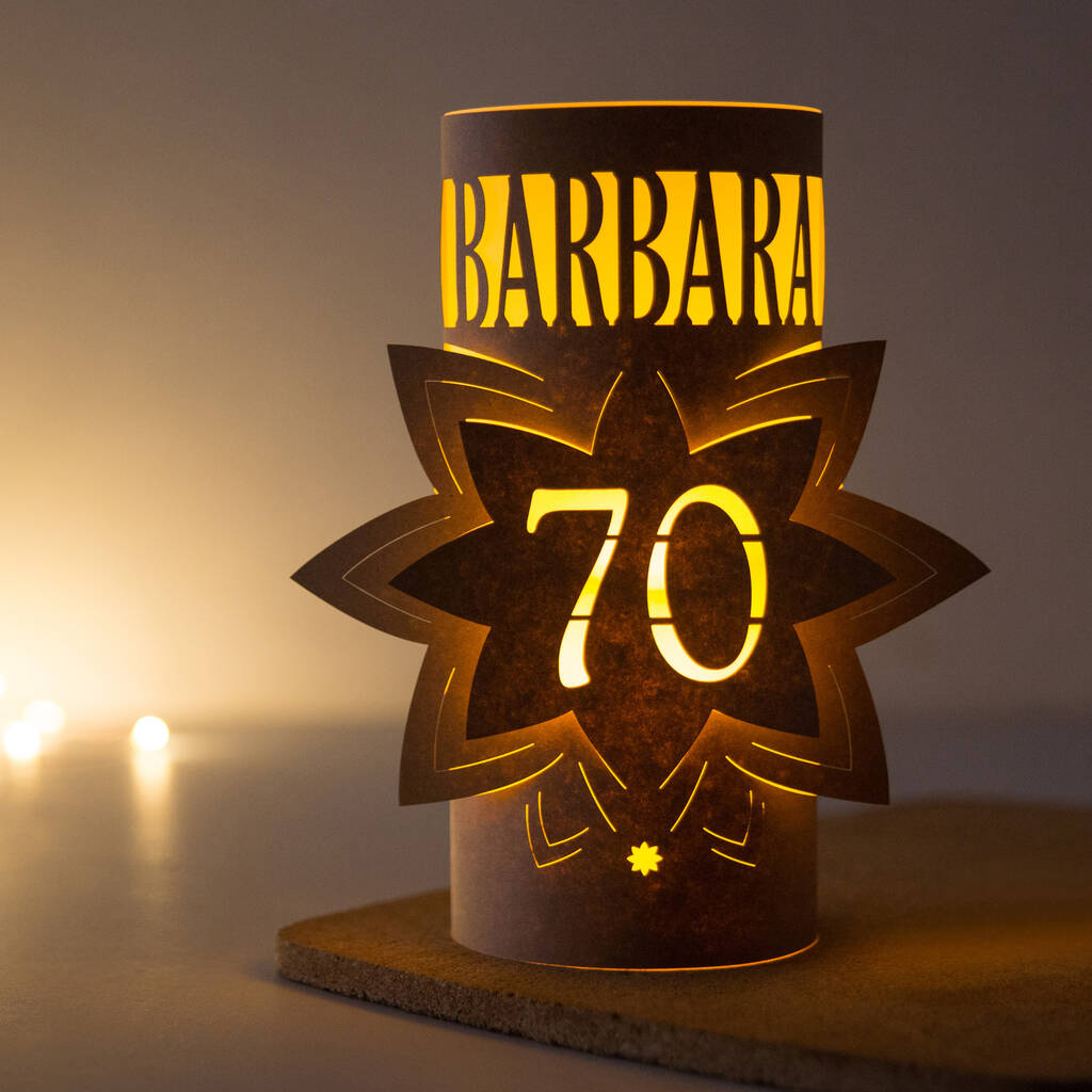70th Birthday Personalised Star Lantern Centrepiece, 1 of 10