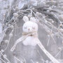 Personalised Angel Wings New Baby Teddy Bear Decoration, thumbnail 1 of 12