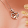 Sterling Silver French Bulldog Necklace Heart Personalised, thumbnail 1 of 7