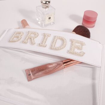 Personalised Clear Make Up Bags With Pearl Letters, 3 of 12