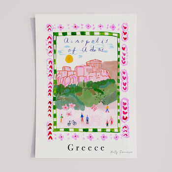 Acropolis Greece Art Print, Athens City Scene, 5 of 7