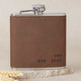 Personalised Dad Established Leather Hip Flask, thumbnail 1 of 6