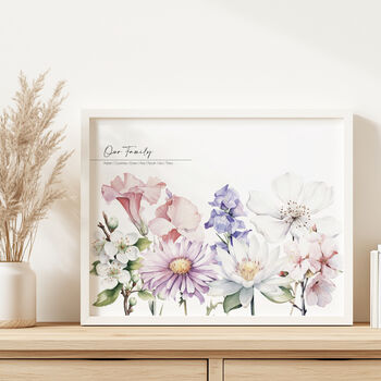 Personalised Family Print With Birth Flowers, 6 of 7