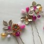 Luxury Gold, Pink And Orange Hair Pins, thumbnail 5 of 6