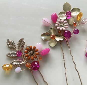 Luxury Gold, Pink And Orange Hair Pins, 5 of 6