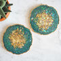 Sparkly Green Geode Resin Coasters, thumbnail 2 of 10