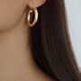 Thick Gold Plated Hoop Earrings 30mm, thumbnail 1 of 6