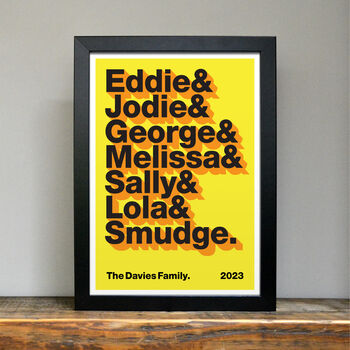 Personalised Family Names Typographical Print, 3 of 5