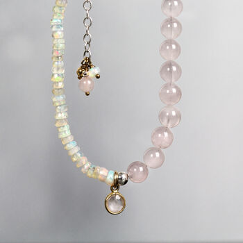 Opal And Rose Quartz Charm Bracelet, 7 of 8