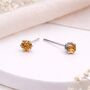 Sterling Silver Citrine Micro Stud Earrings – 3mm, thumbnail 1 of 4