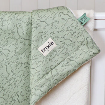 Personalised Trixie Daring Dino Organic Cotton Fleece Blanket, 2 of 6