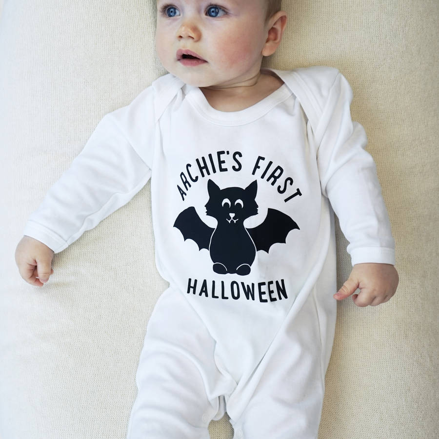 Personalised First Halloween Baby Sleepsuit By Sparks And Daughters ...