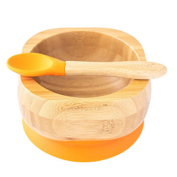 Bamboo Bowl And Spoon Set Orange, 4 of 6