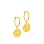 Palma Hamsa Hand Gold Hoop Earrings, thumbnail 3 of 5