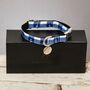 The Anglesey Nautical Checked Blue Anchor Design Dog Collar, thumbnail 2 of 8