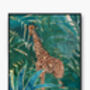 Giraffe Tropical Green Jungle Leaves Art Print, thumbnail 4 of 5