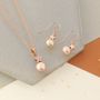 Pink Pearl Pendant And Earrings Set, thumbnail 4 of 12