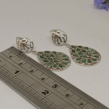 Green Emerald Sterling Silver Earrings, 5 of 7
