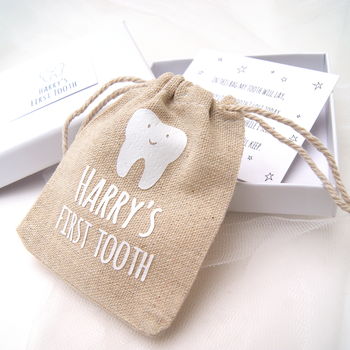 Parents Keepsake Personalised First Tooth Keepsake Bag, 2 of 3