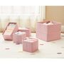 Set Of Six Pink Foldable Fabric Storage Boxes, thumbnail 1 of 7