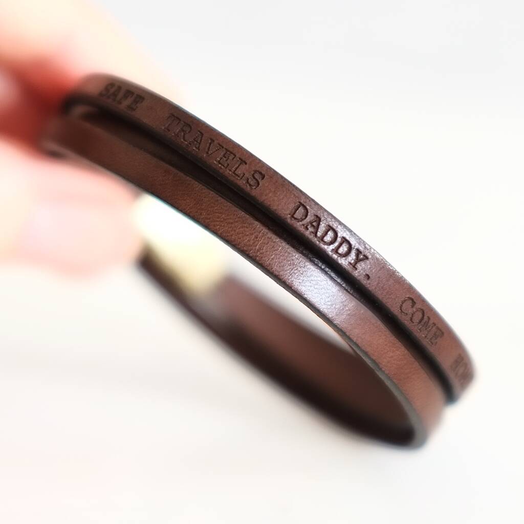 Personalised Message Leather Wrap Bracelet, 1 of 6
