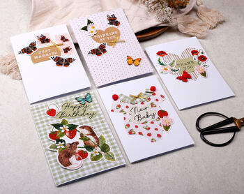 Diy Make Your Own Greeting Card Making Kit With Hedgerow Animals, 3 of 9