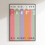 Yes Sir, I Can Boogie | Print | Disco Music Print | Music Poster | Wall Art | A5 A4 A3 | Bold | Typographic | Lyrics | Retro, thumbnail 6 of 8