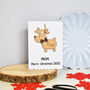 Personalised Reindeer Decoration Name Xmas White Card, thumbnail 3 of 3