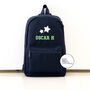 Navy Personalised Name/Initials Unisex Mini Backpack, thumbnail 5 of 6