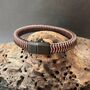 Woven Leather And Stainless Steel Bracelet For Men, thumbnail 2 of 9