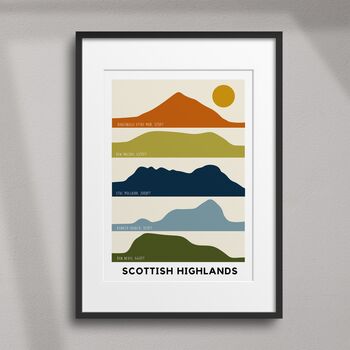 Scottish Highlands Mountain Silhouette Print, 2 of 4