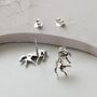 Sterling Silver Polished Origami Horse Studs, thumbnail 3 of 7