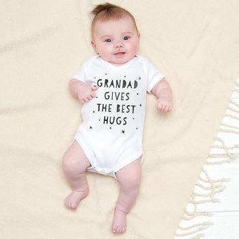 Grandad Gives The Best Hugs Baby Grow, 2 of 10