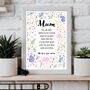 July Larkspur Birth Flower Positive Affirmations Gift For Mum Print, thumbnail 8 of 8
