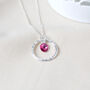 Sterling Silver Eternity Circle And Birthstone Necklace, thumbnail 2 of 5