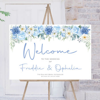 Blue Wedding Welcome Sign, 2 of 5