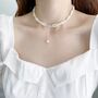 Lucy White Ivory Silver Pearl Drop Jewel Gift Necklace, thumbnail 1 of 7