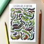Caterpillars Of Britain Watercolour Postcard, thumbnail 1 of 9
