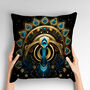 Celestial Aviary Art Deco Peacock Poly Linen Cushion, thumbnail 3 of 6