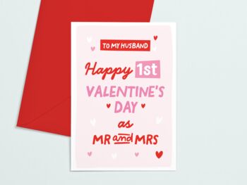 Husband First Valentines As Mr And Mrs Valentines Card, 2 of 5