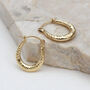 9ct Yellow Gold Patterned Creole Hoop Earrings, thumbnail 1 of 4