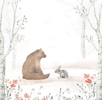 Bear And Rabbit In The Woods Wallpaper, 4 of 4