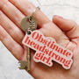Feminist 'Obstinate Headstrong Girl' Wooden Keyring, thumbnail 2 of 6