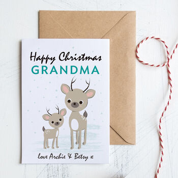 Grandparent's Christmas Card Personalised With Deer, 3 of 6