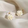 Monaco D’or Ivory Gold Centi Flower Mini Roses Gift Earrings, thumbnail 1 of 3