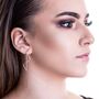 White Topaz Rose/Gold Plated Silver Triangle Ear Cuffs, thumbnail 2 of 9