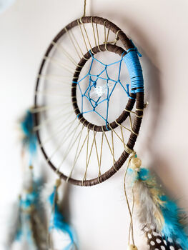 Moon/Star Boho Brown Turquoise Dream Catcher, 4 of 6