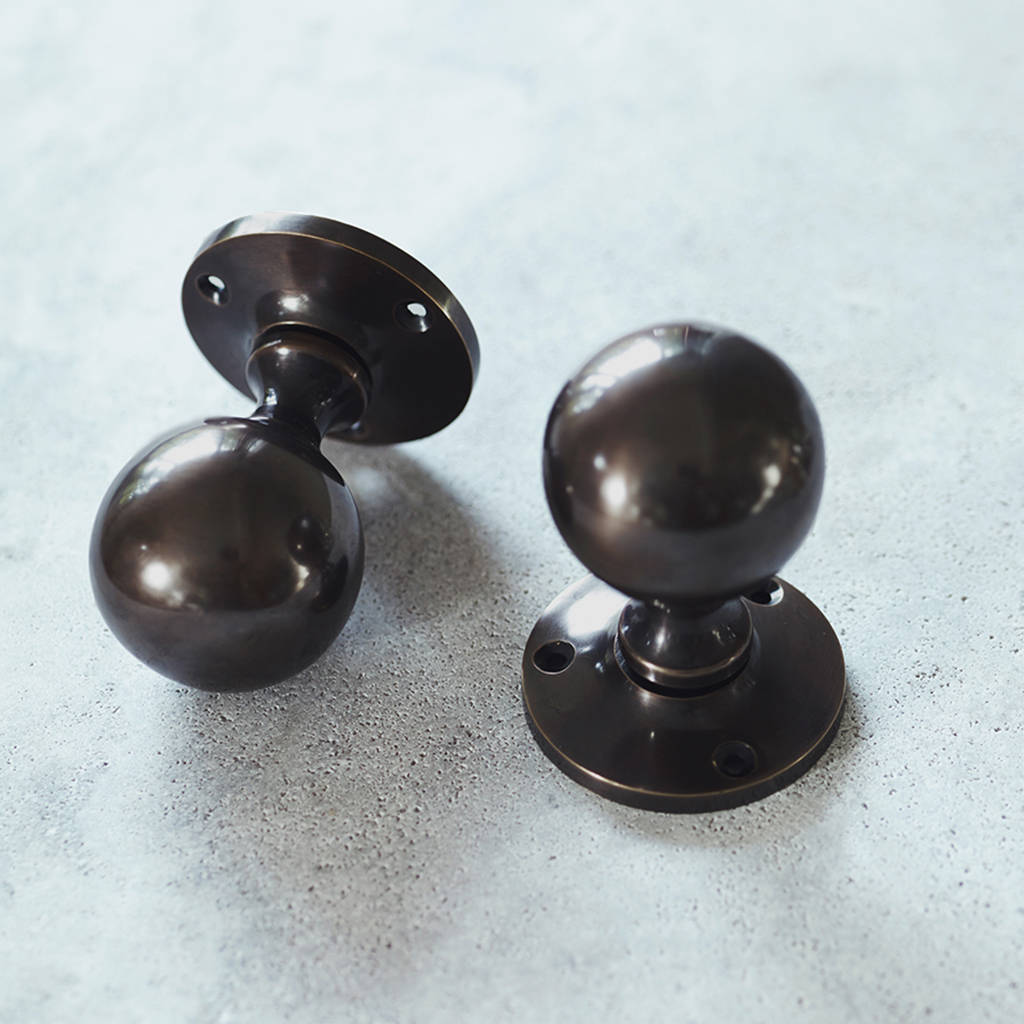 grove door handles, set of two by rowen & wren | notonthehighstreet.com