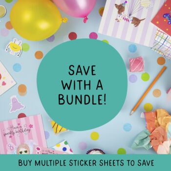 Eco Friendly Pink Cute Party Bag Stickers – Kids Party Favours Plastic Free, 5 of 8